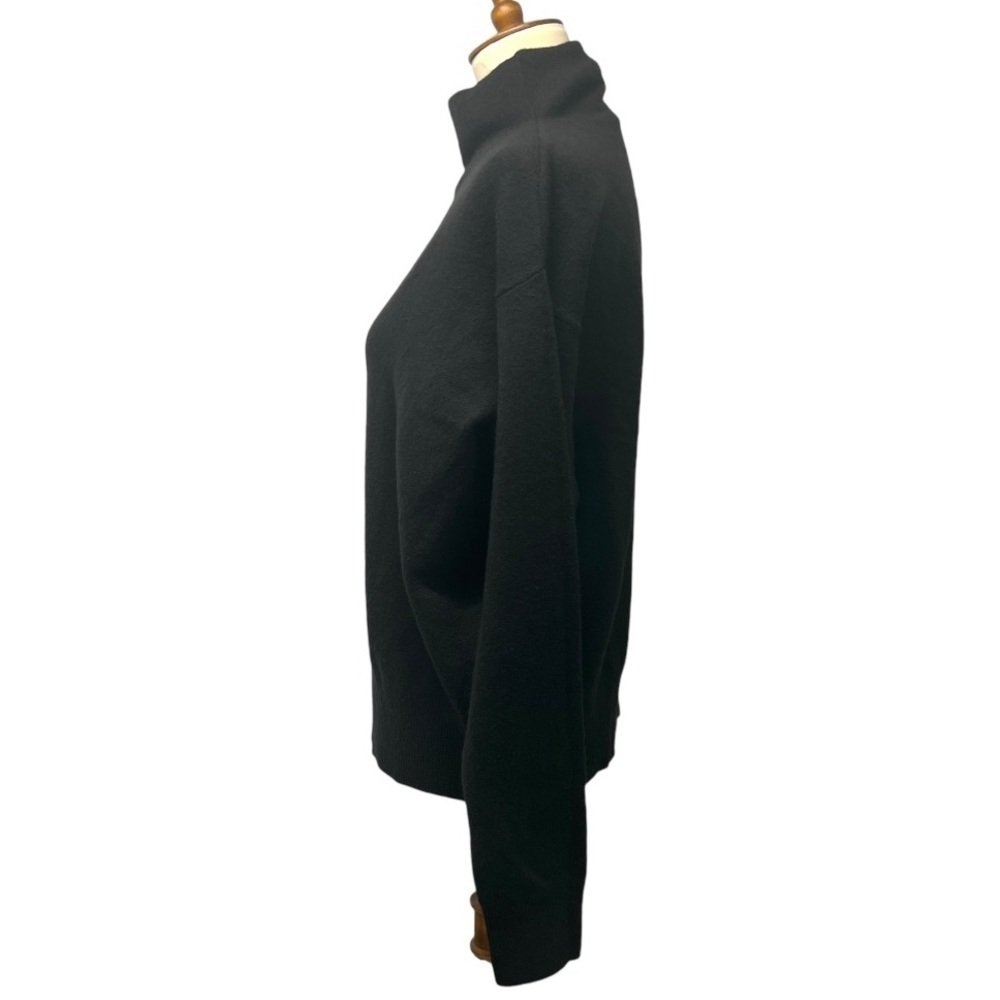 Nordstrom Black Wool Blend Mock Neck Pullover Basic Capsule Sweater Womens Small - Picture 3 of 9